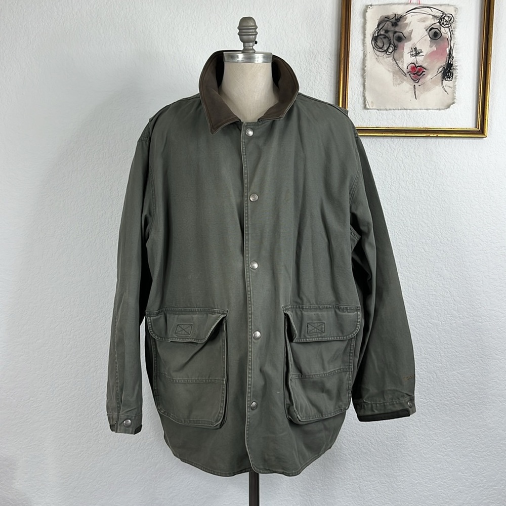 Woolrich Loden VTG Wool Lined Leather Collar  Parka Hunting Jacket Coat